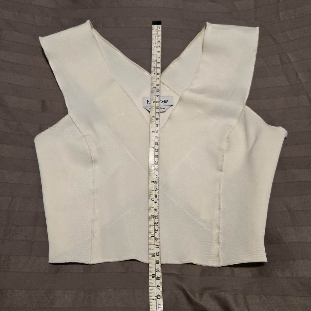 Y2K Vintage BEBE Off-White Banadage Crop Top. Size XS. - Picture 12 of 12
